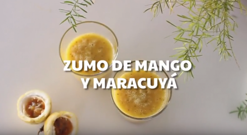 zumo de mango y fruta de la pasion